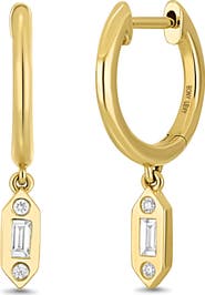 Bony Levy Gatsby Diamond Drop Huggie Hoop Earrings