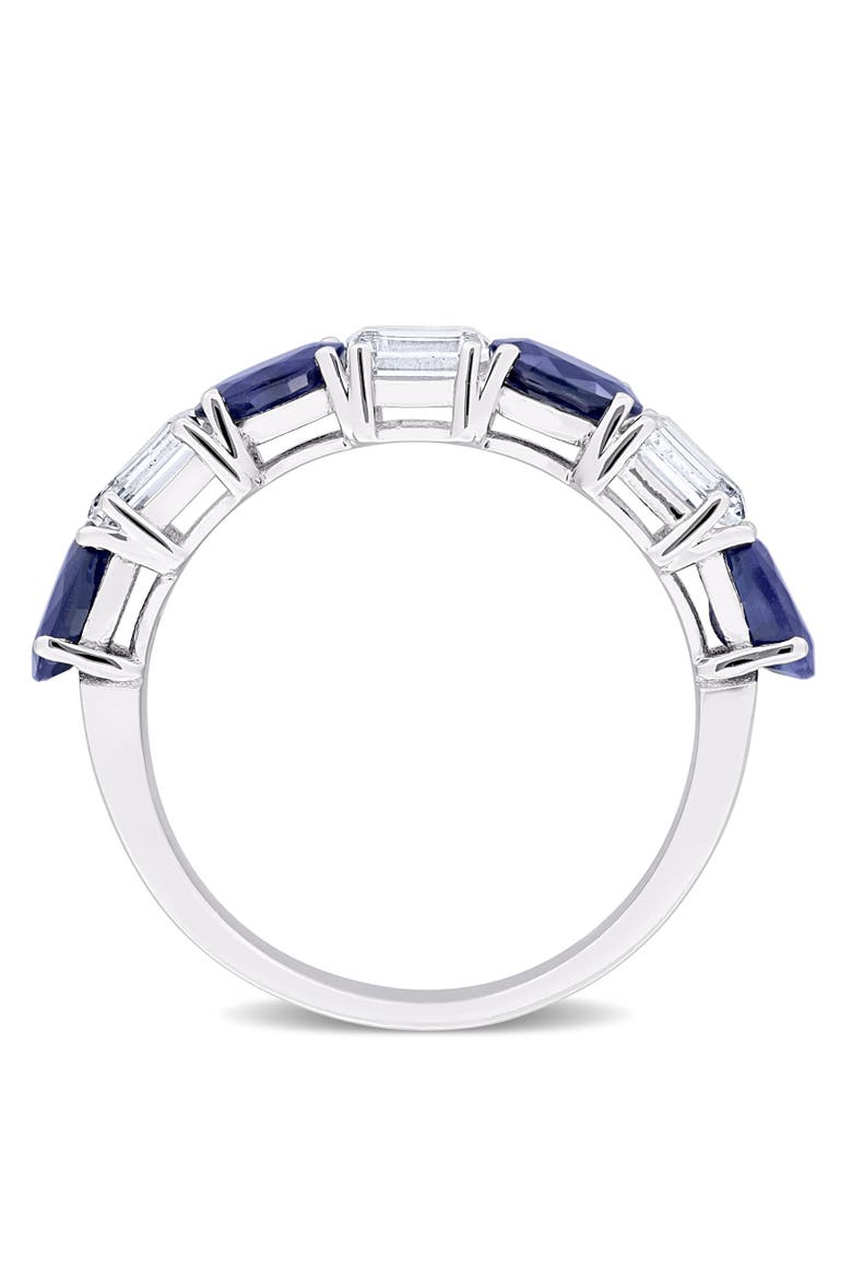 Sapphire & White Sapphire Semi-Eternity Ring 14k, Alternate, color, Sapphire/White Gold