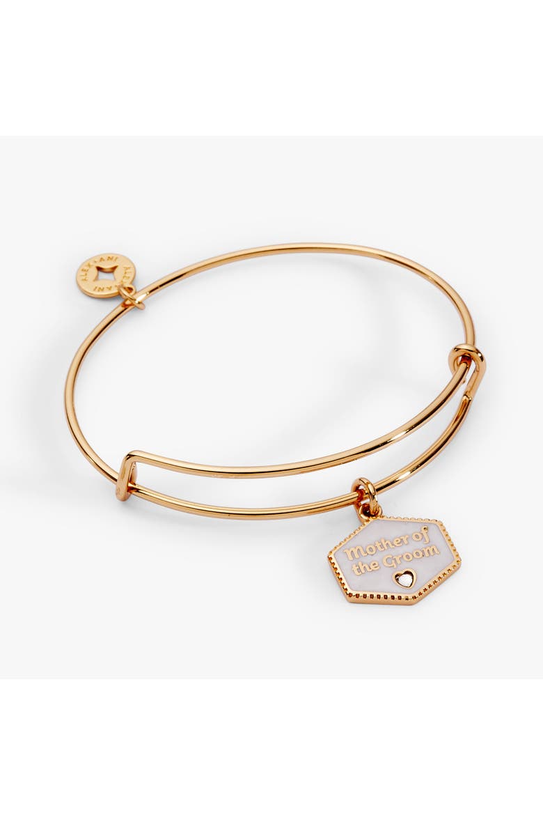 Mother of the Groom Mother of Pearl Charm Bangle, Main, color, Gold