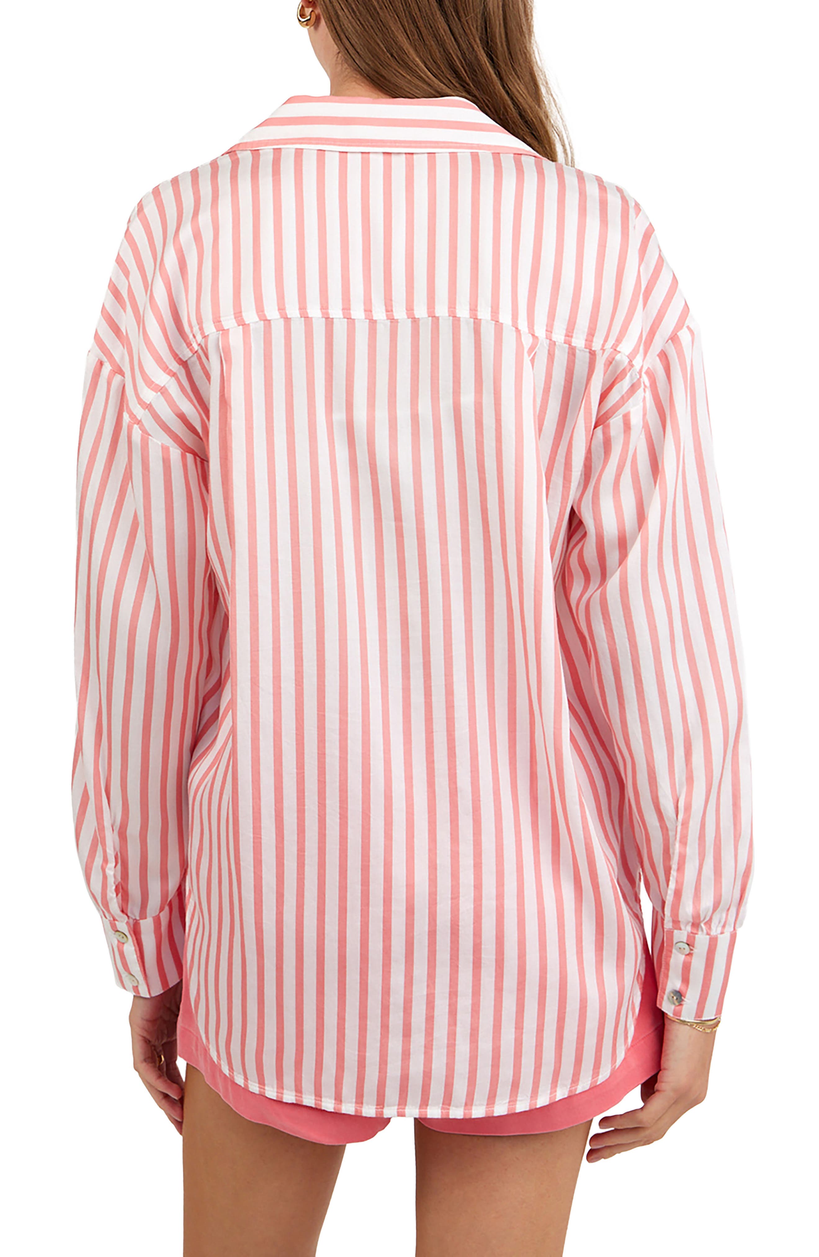 Stripe Oversize Button-Up Shirt - image 4