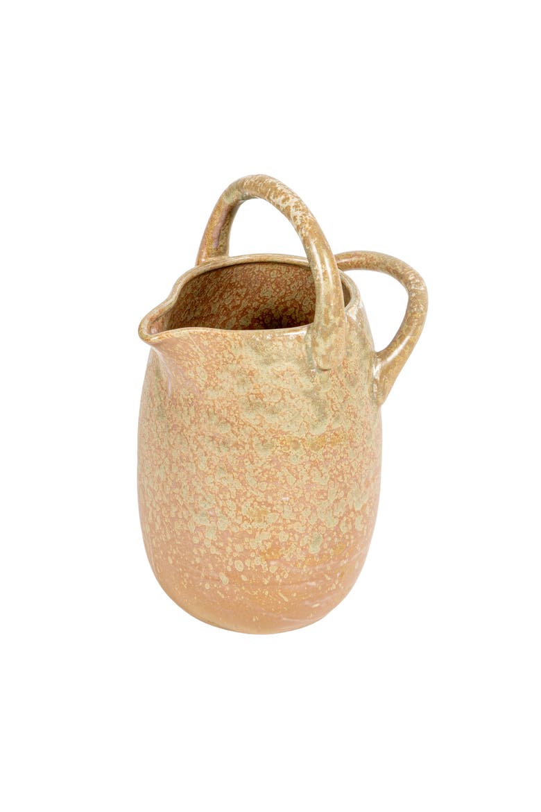 Stoneware Watering Pitcher with Handles, Reactive Glaze, Main, color, Tan