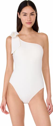 Shoulder Bow Tie One Shoulder One Piece Swimsuit