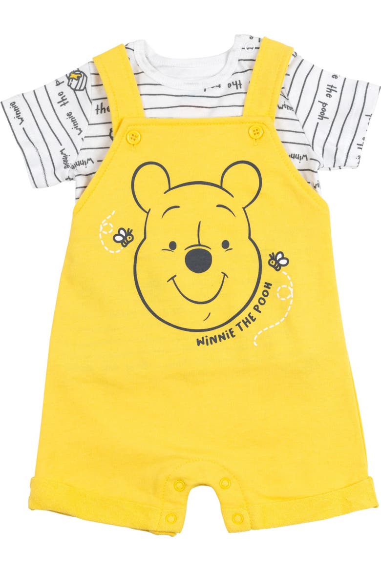Winnie the Pooh Shortall and Tee Set with Bucket Hat, Alternate, color, Yellow Pooh