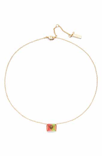 Kurt Geiger London Emerald Cut Tourmaline Pendant Necklace