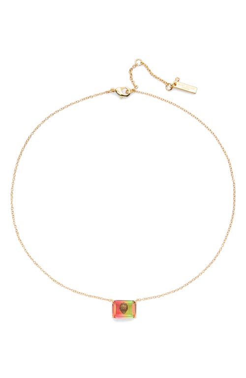 KURT GEIGER KURT GEIGER LONDON EMERALD CUT TOURMALINE PENDANT NECKLACE 