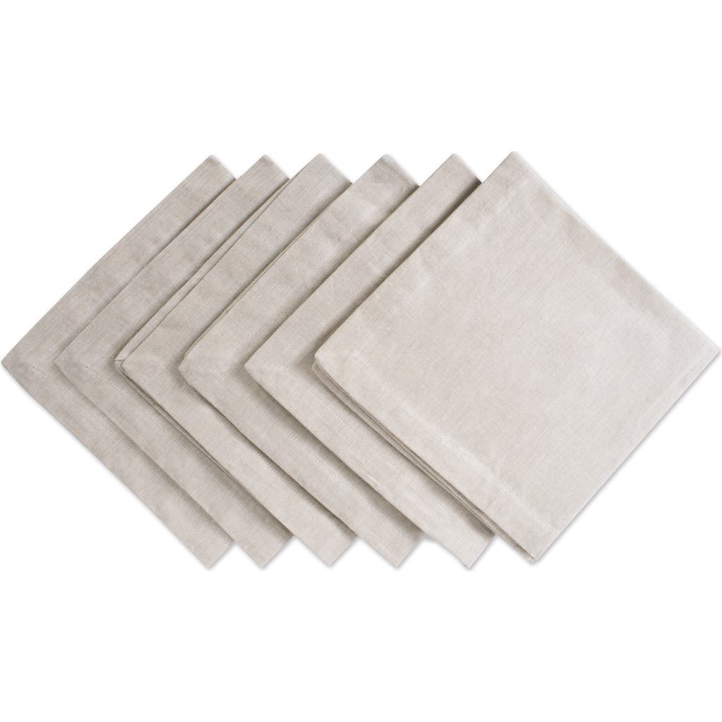 Dii Solid Chambray Napkin Set/6 In Brown
