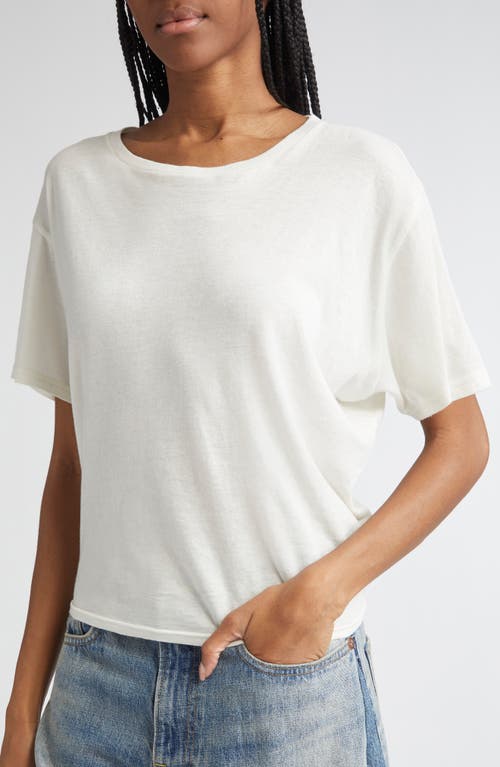 R13 Tight Waist Cotton & Cashmere T-shirt In White