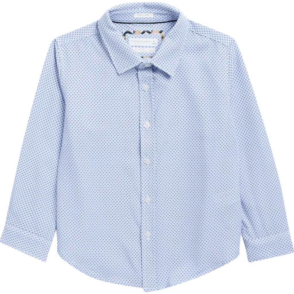 Denim And Flower Kids' Circles Long Sleeve Button-up Shirt In Blue