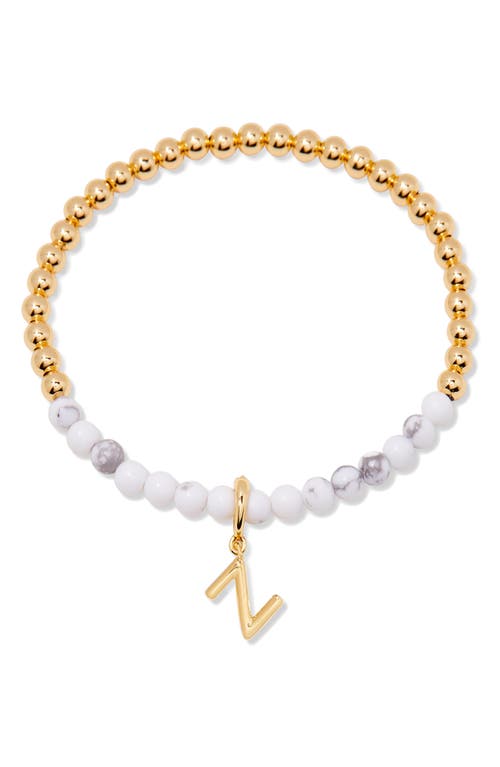 Brook & York Brook And York Bennett Initial Howlite Beaded Bracelet
