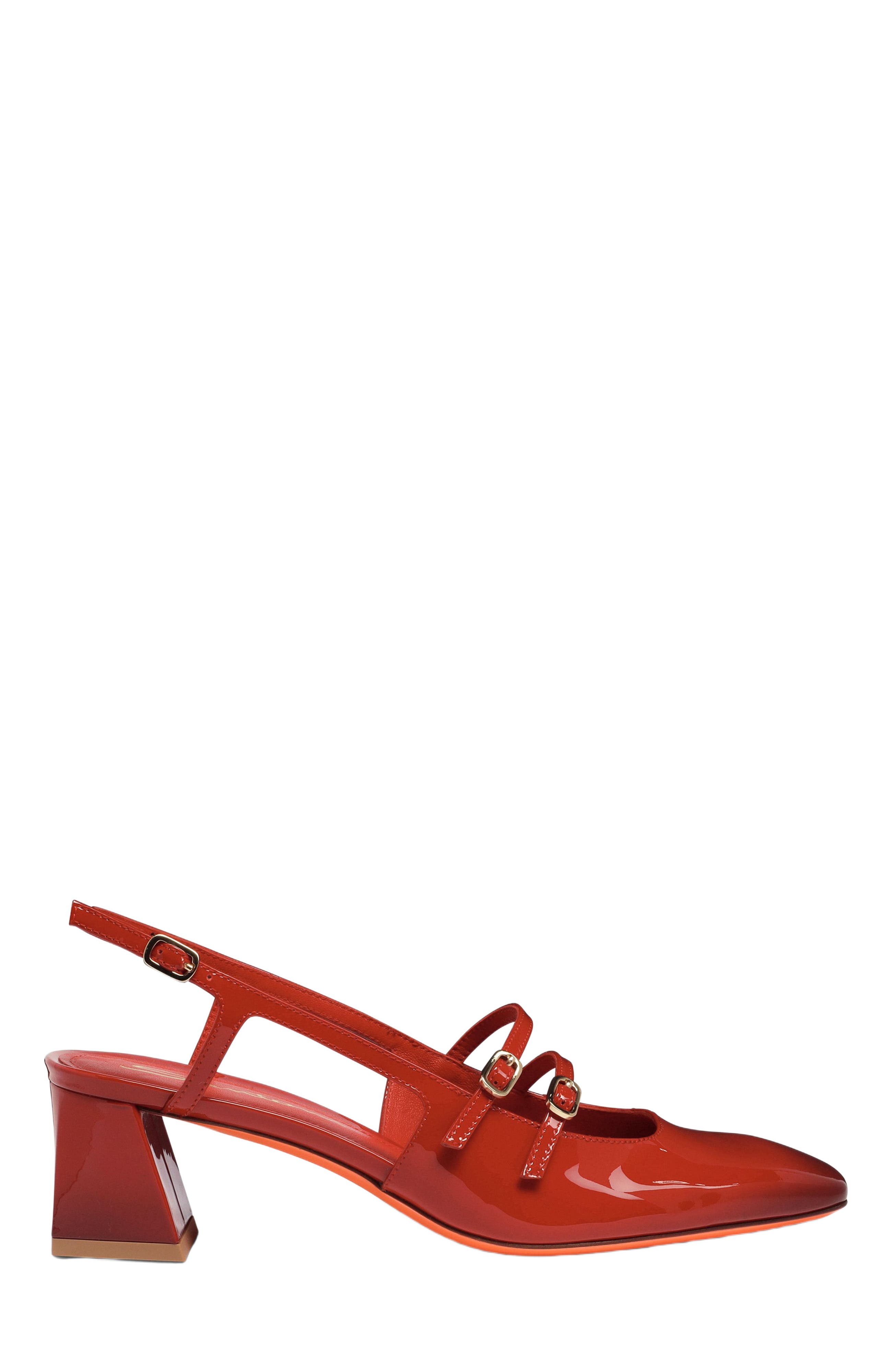 Santoni Women's mid-heel slingback, Main, color, Red