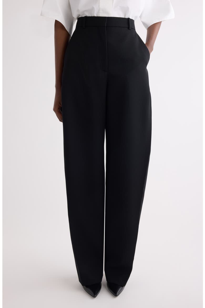 Cocoon Wool Grain de Poudre Pants, Main, color, BLACK