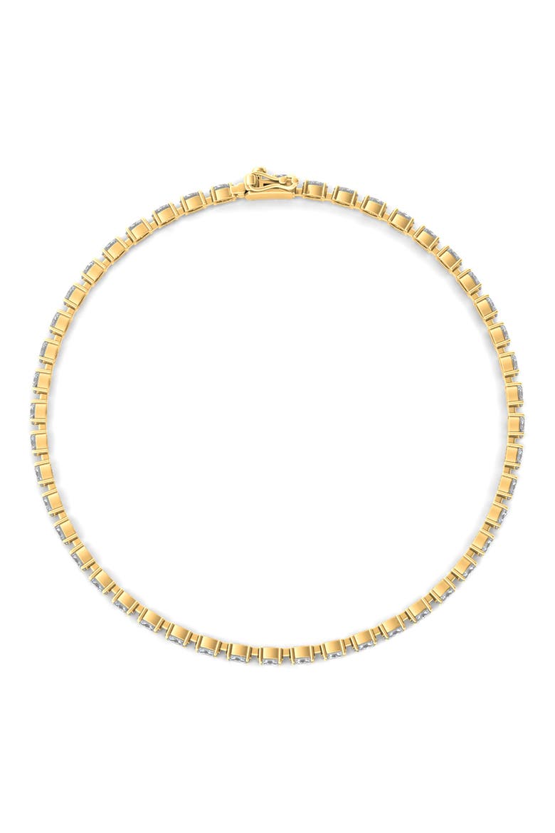 Oval Cut Lab Created Diamond Tennis Bracelet, Alternate, color, 6.20 CTW YELLOW GOLD