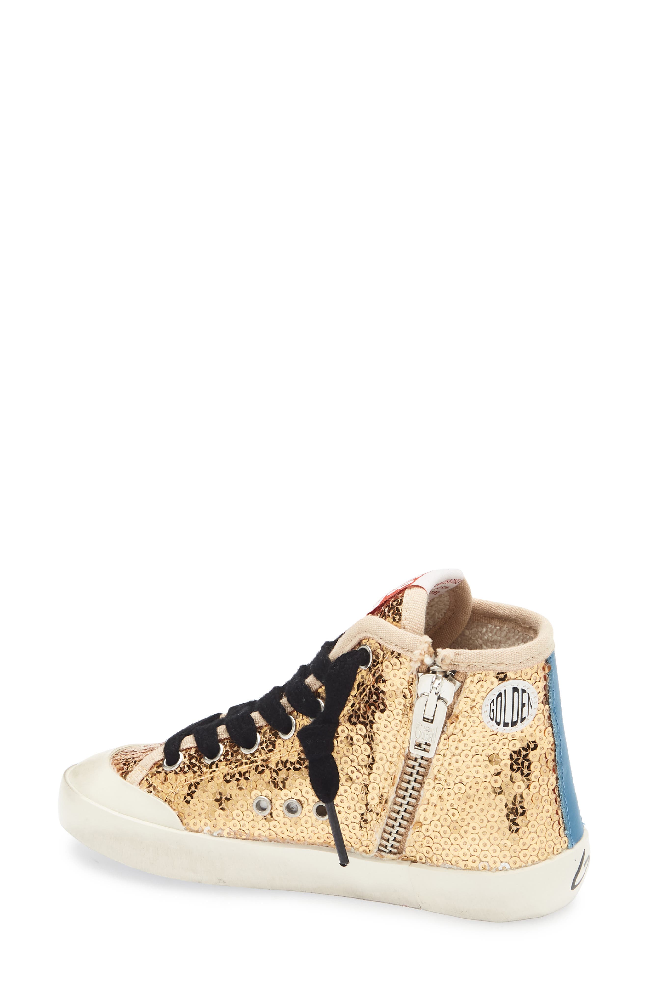 Golden Goose Kids' Francy Penstar Sequin High Top Sneaker, Alternate, color, Gold/ Ice/ Bluette