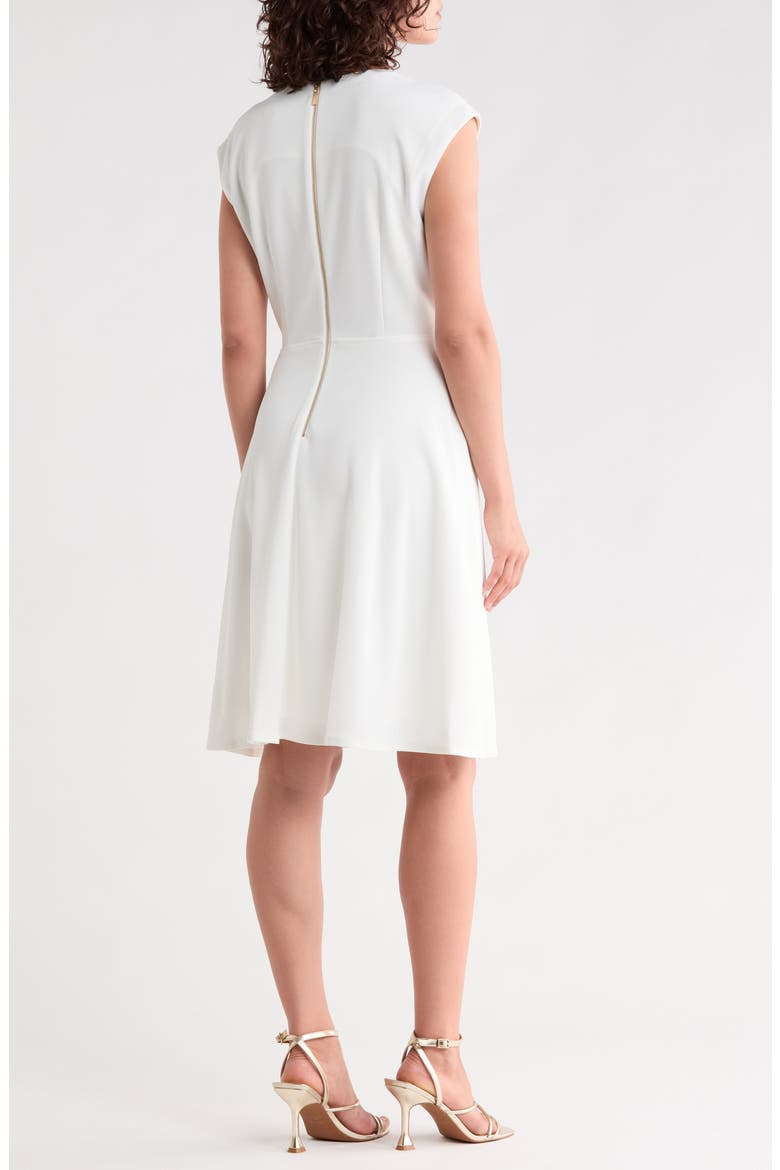 Cap Sleeve A-Line Dress, Alternate, color, CREAM