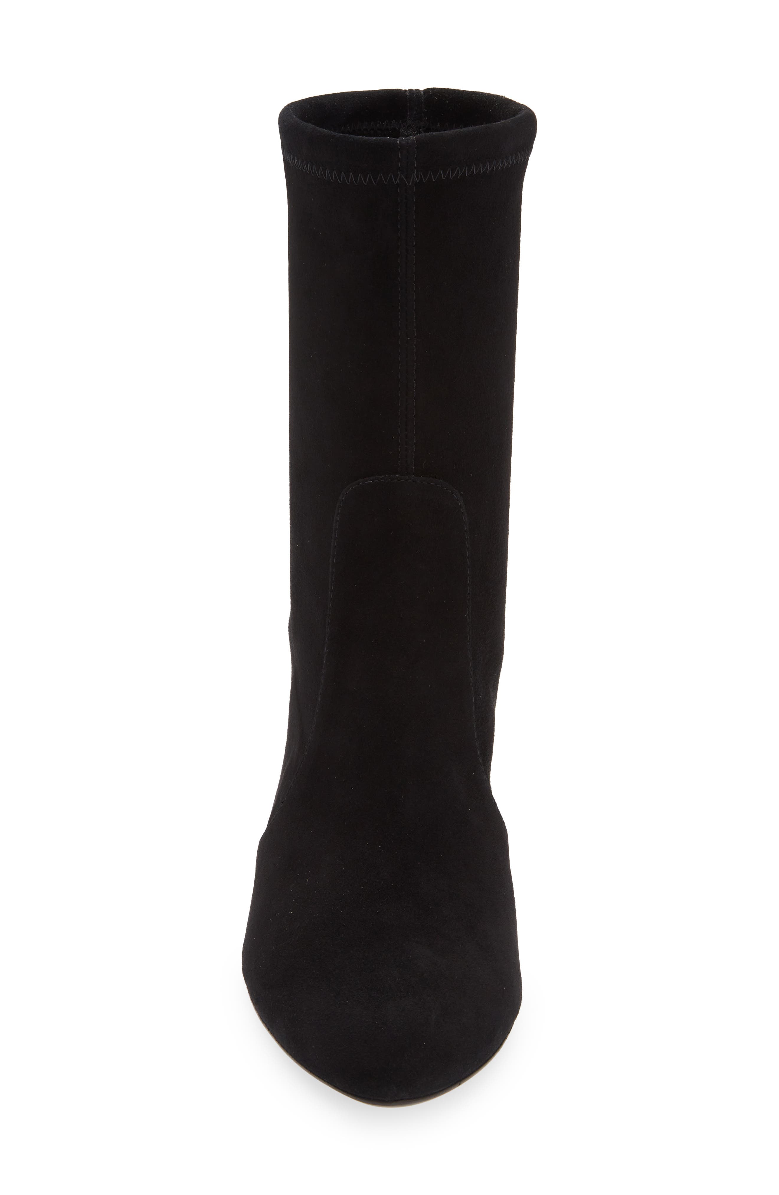 Stuart Weitzman Essentialist Stretch Bootie, Alternate, color, Black Suede