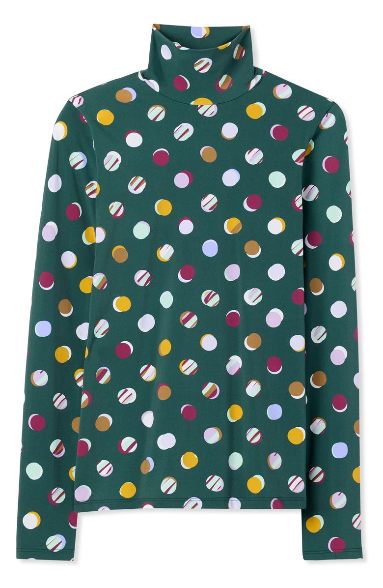 St. John Collection Nuda Collage Dot Turtleneck Top, Alternate, color, 