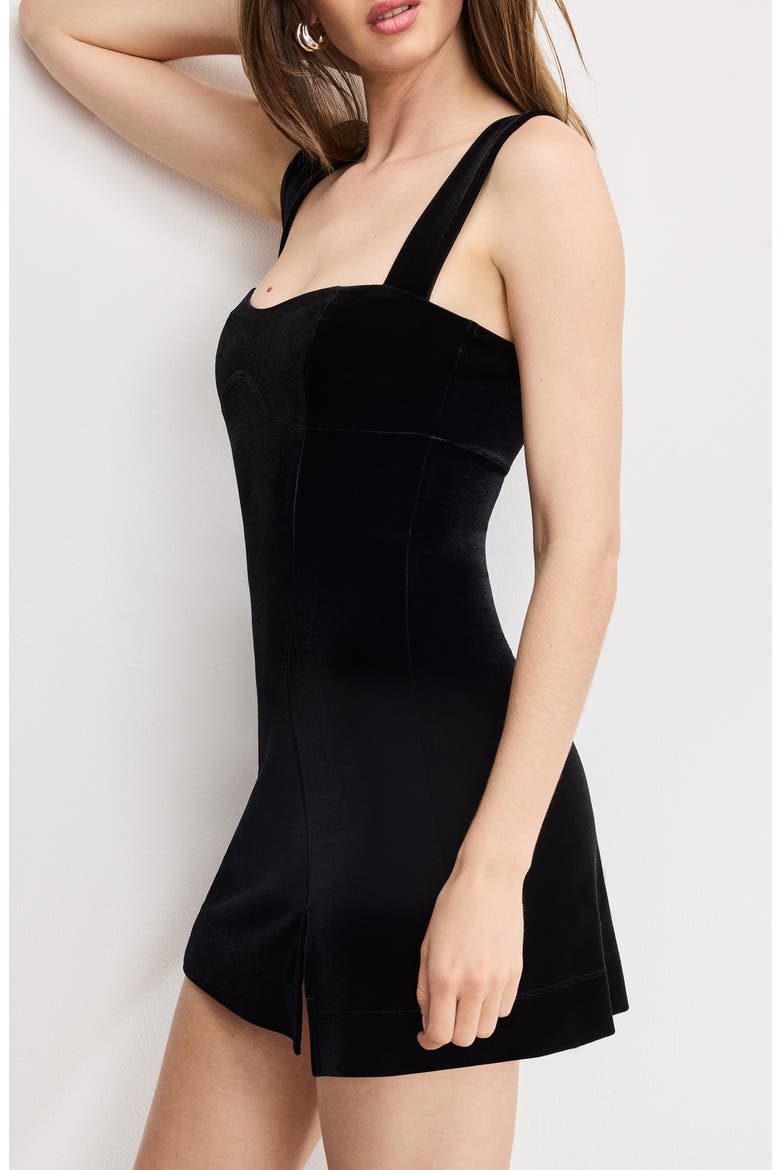 Velvet Minidress, Alternate, color, BLACK001