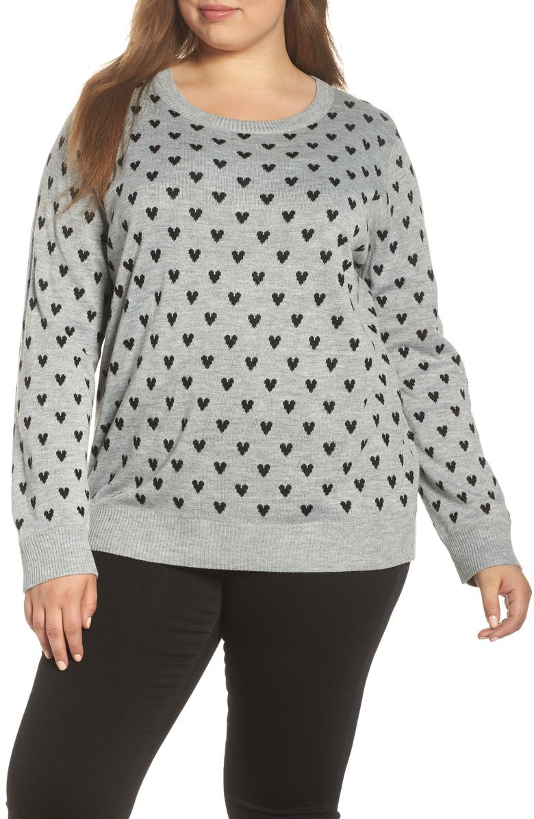 &.Layered Button Back Heart Sweater, Main, color, 
