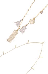 Adornia Set of 2 Bar Station & Pavé Pendant Necklaces