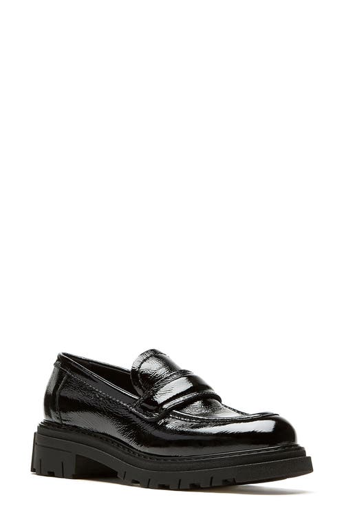 La Canadienne Della Waterproof Lug Loafer in Black Patent 