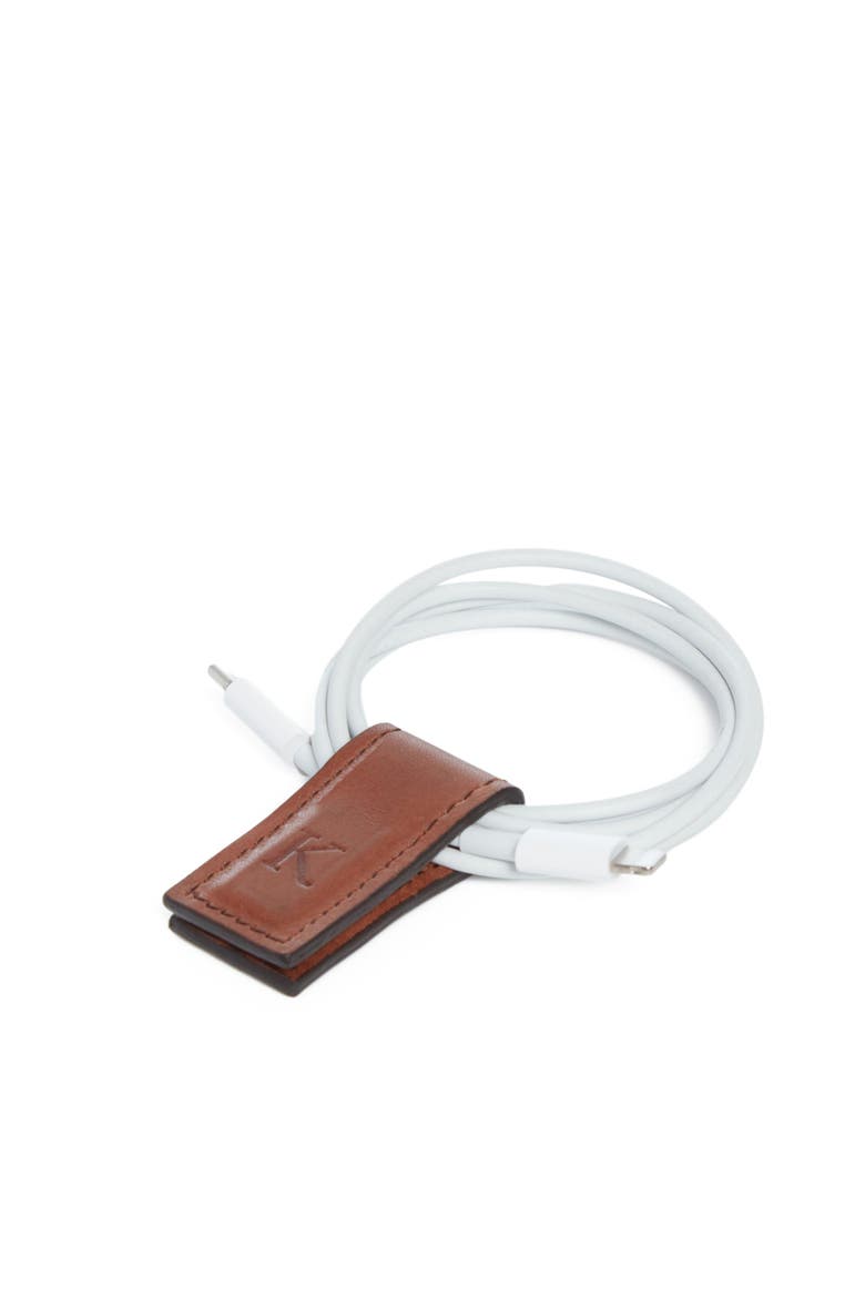 Edison Leather Cord Wrapper - Small, Alternate, color, Brown