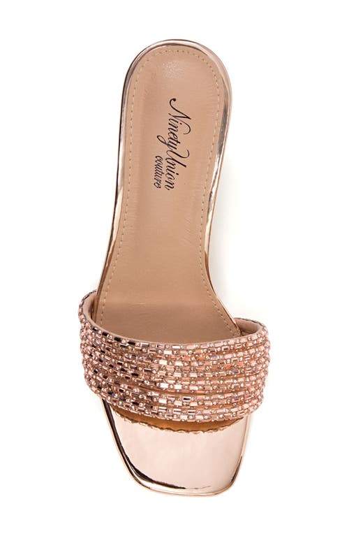 Ninety Union Sassy Crystal Slide Sandal In Rose Gold