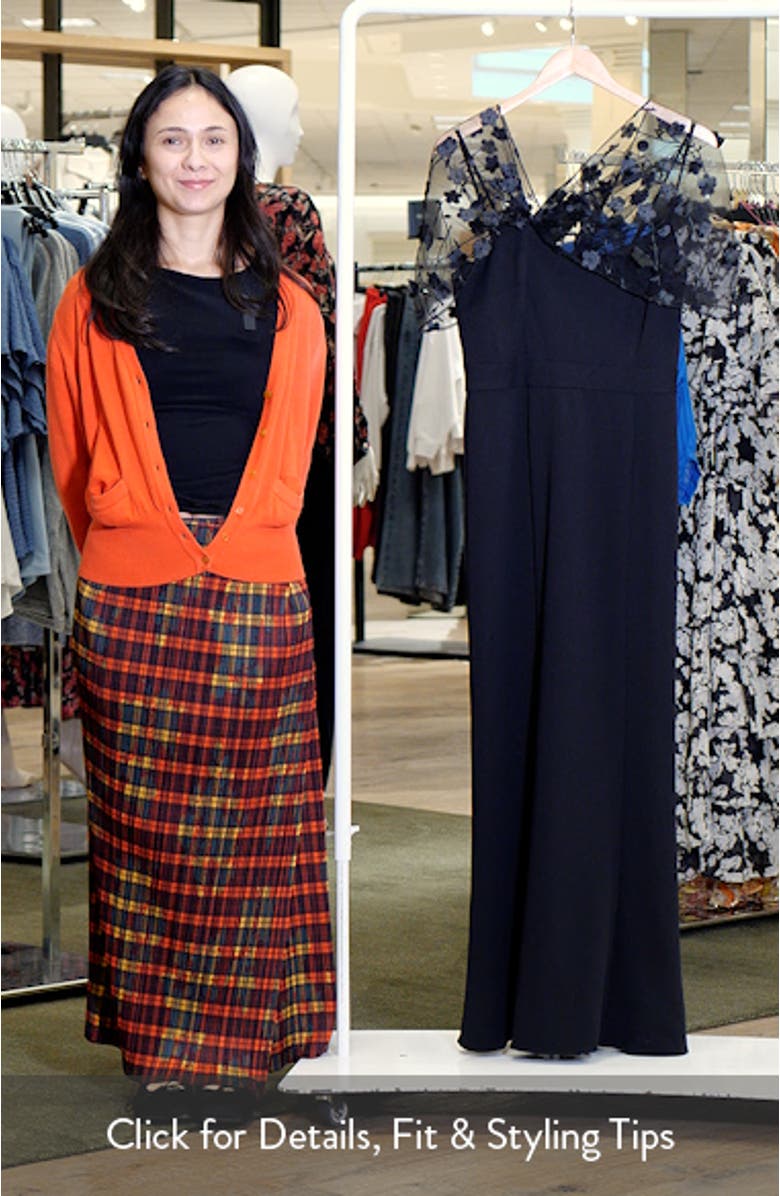 Floral Appliqué Convertible Sleeve Gown, sales video thumbnail