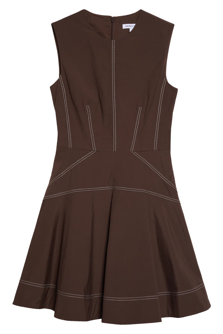 Karrigan Sleeveless Stretch Cotton Minidress, Alternate, color, DARK MOCHA
