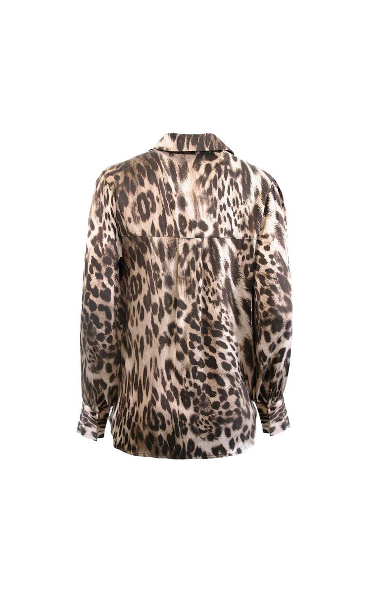 THEO The Label Danae Leopard Print Henley Shirt, Alternate, color, Leopard