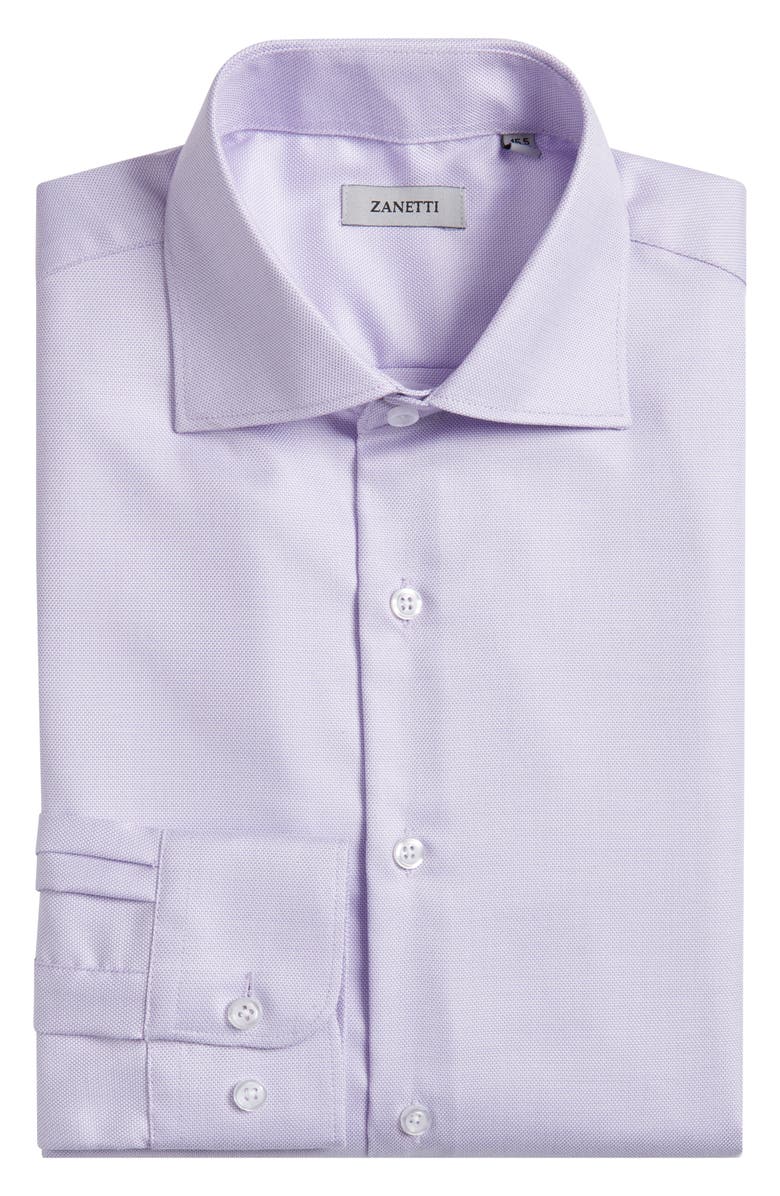 ZANETTI Textured Oxford Dress Shirt, Alternate, color, Lavender