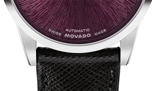Movado Museum Classic Automatic Leather Strap Watch, 33mm In Purple/black