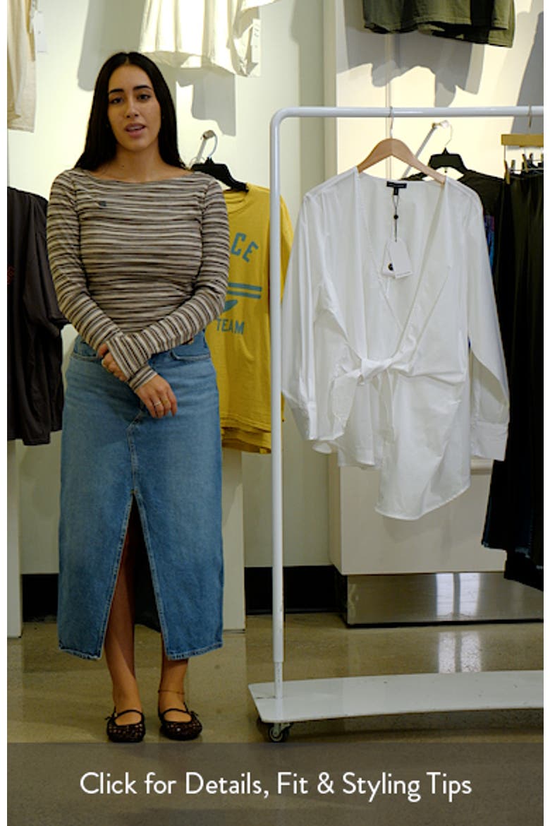 Stretch Cotton Blend Poplin Wrap Top video