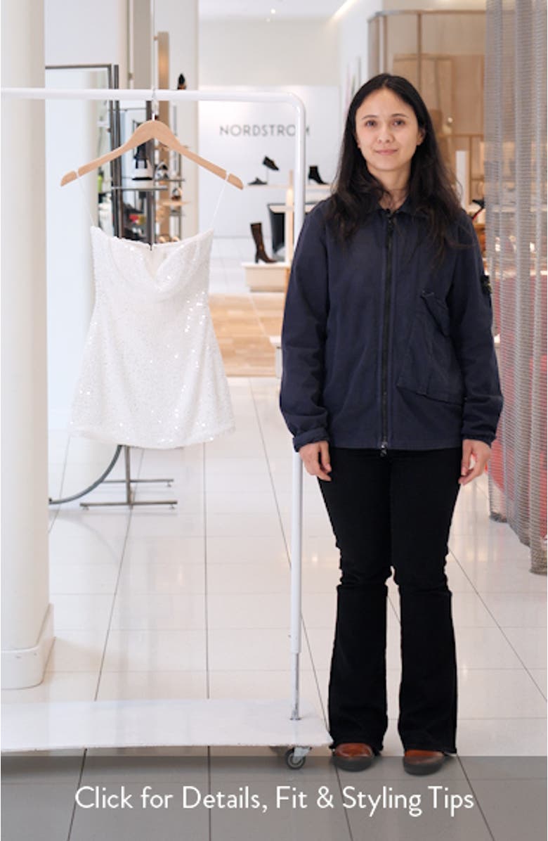 Lara Beaded Strapless Cocktail Minidress, sales video thumbnail