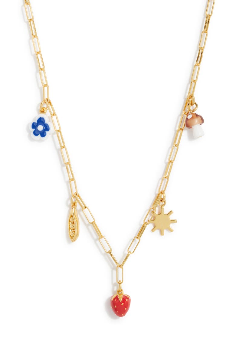Farmer's Market Charm Necklace, Main, color, VINTAGE GOLD