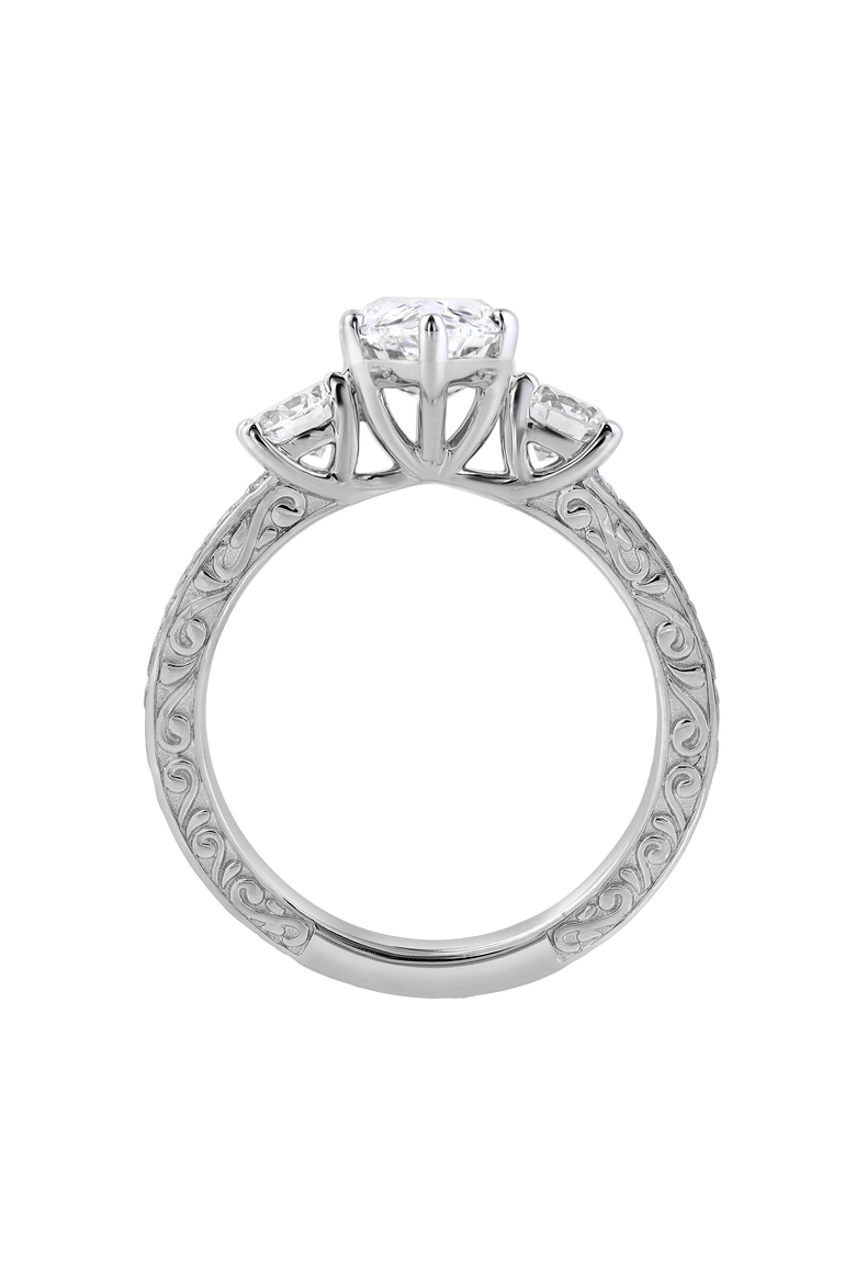 Orlina 14K Gold 2.65 Ct Pear Lab Grown Diamond Engagement Ring, Alternate, color, 14K White Gold