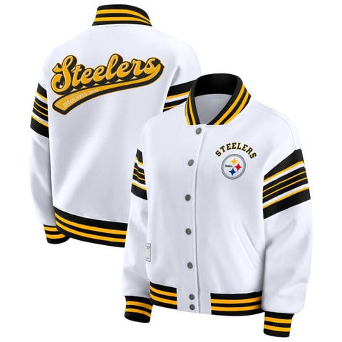 Women's WEAR by Erin Andrews White Pittsburgh Steelers Plus Size Full-Snap Fleece Sweatshirt Jacket
