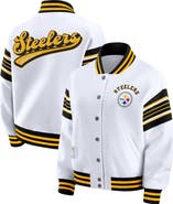 WEAR by Erin Andrews Women's WEAR by Erin Andrews White Pittsburgh Steelers Plus Size Full-Snap Fleece Sweatshirt Jacket