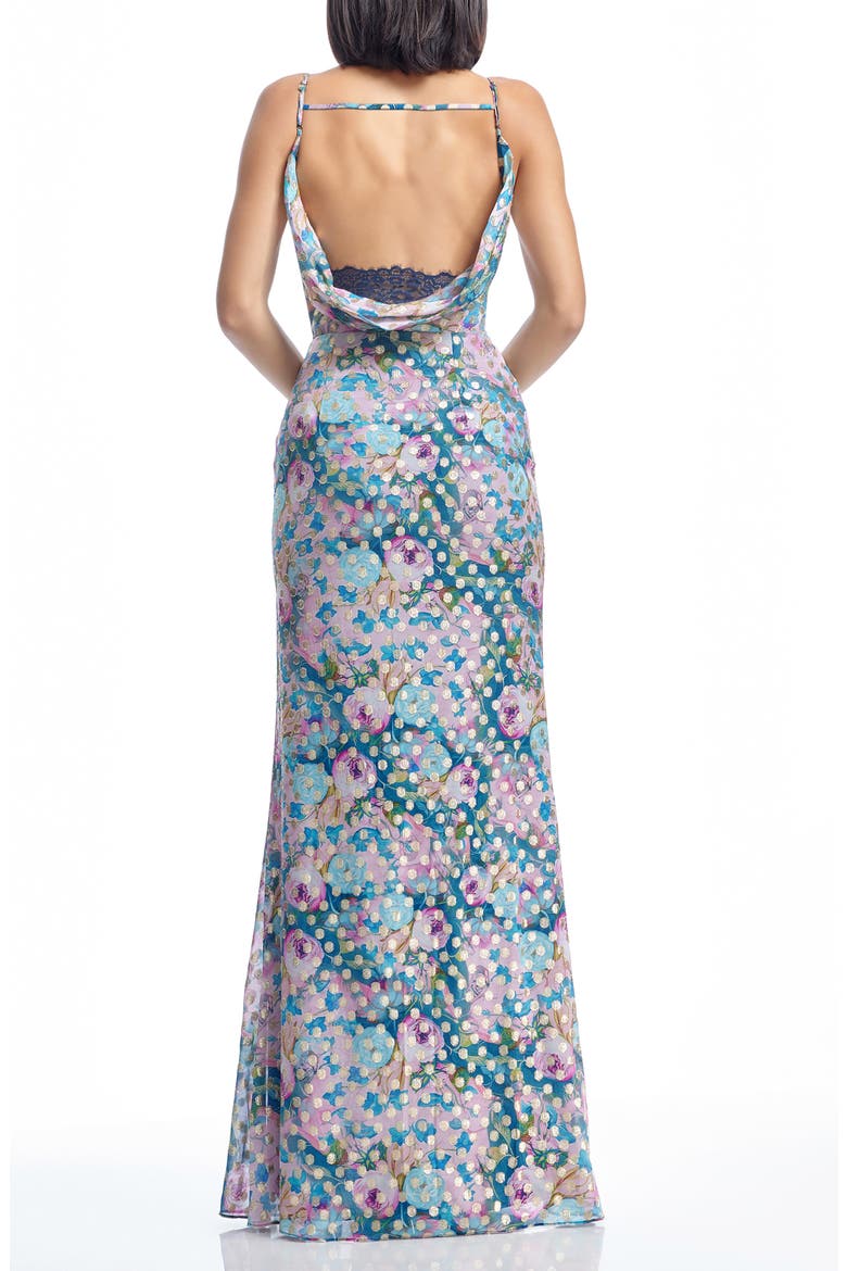 Drae Floral Evening Gown, Alternate, color, CAPRI MULTI