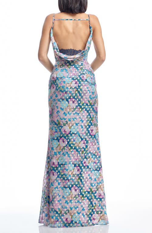 Shop Dress The Population Drae Floral Evening Gown In Capri Multi