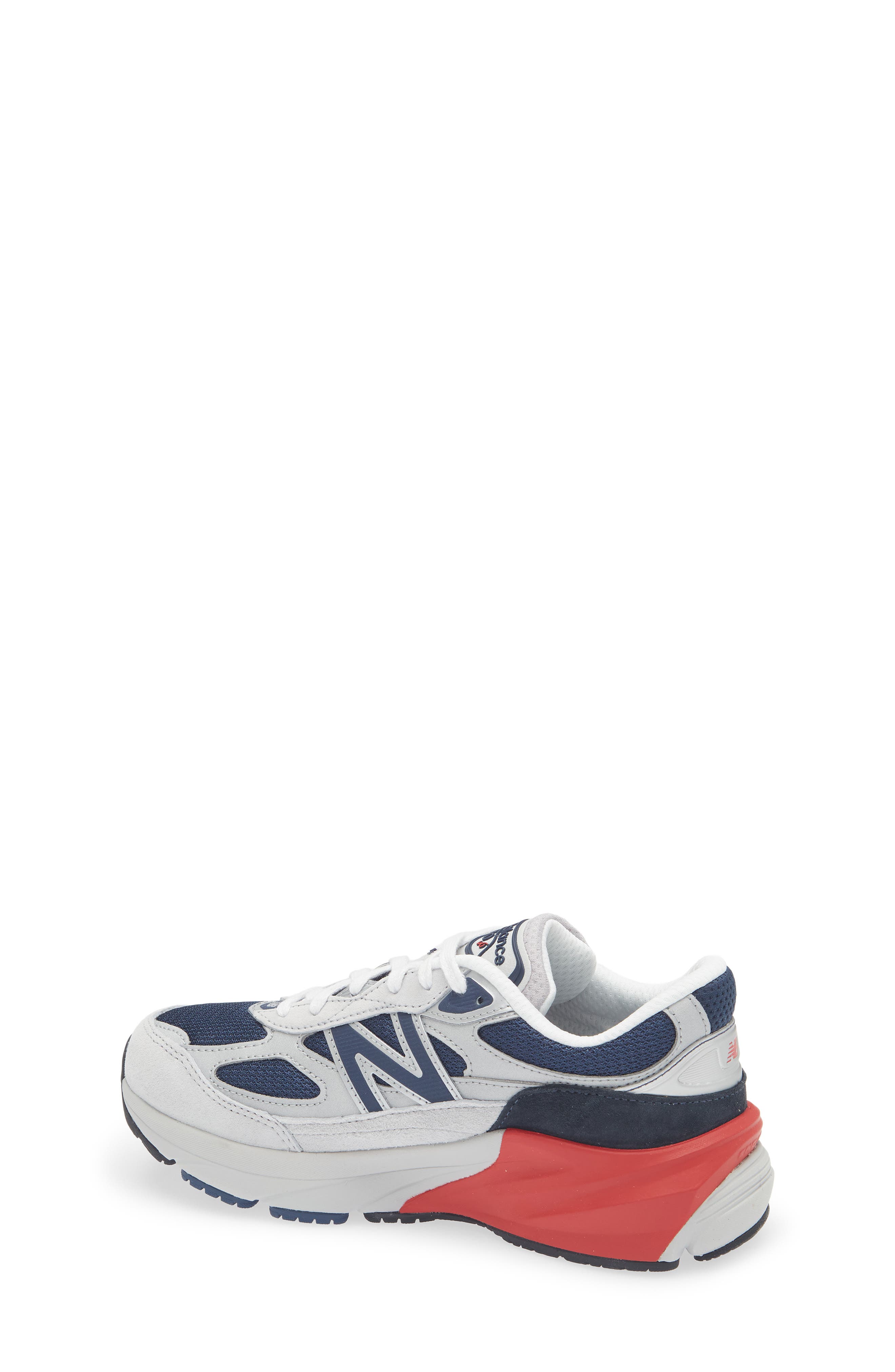 New Balance Kids' 990 v6 Sneaker, Alternate, color, Grey Matter/ Team Red