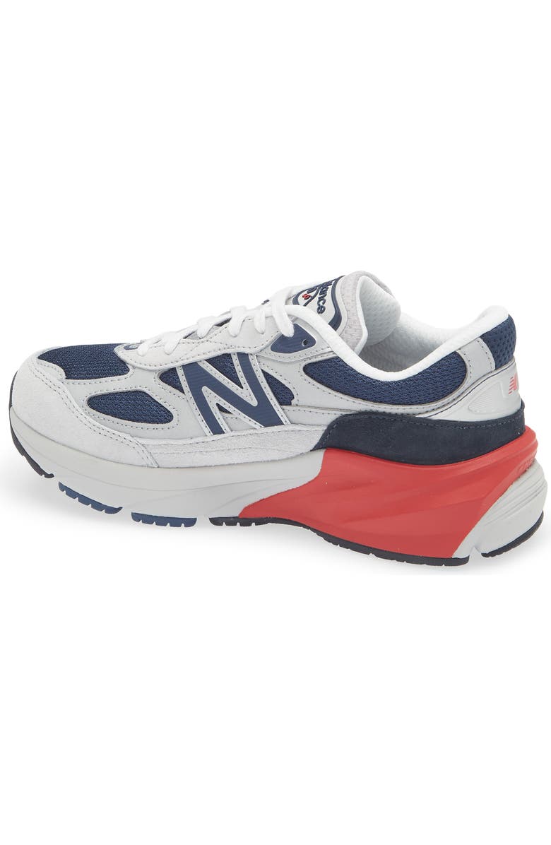 New Balance Kids' 990 v6 Sneaker, Alternate, color, Grey Matter/ Team Red