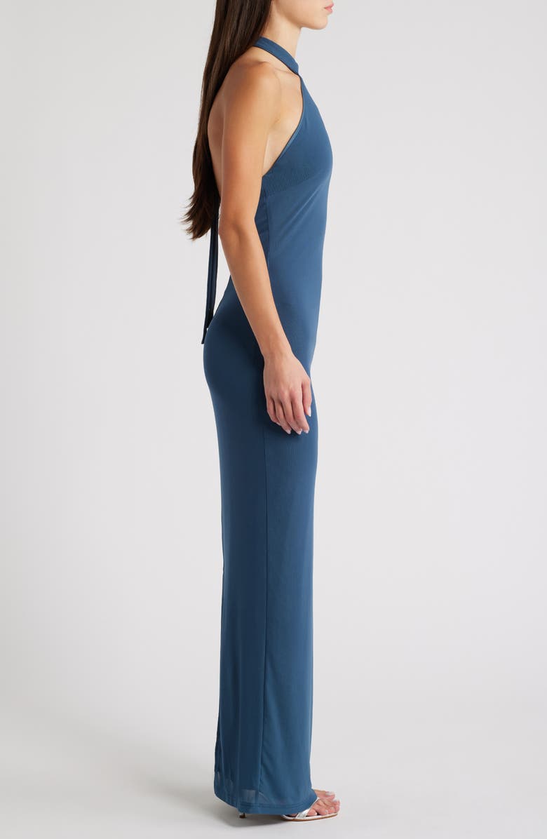 Lulus Exquisite Expression Halter Cocktail Dress, Alternate, color, 