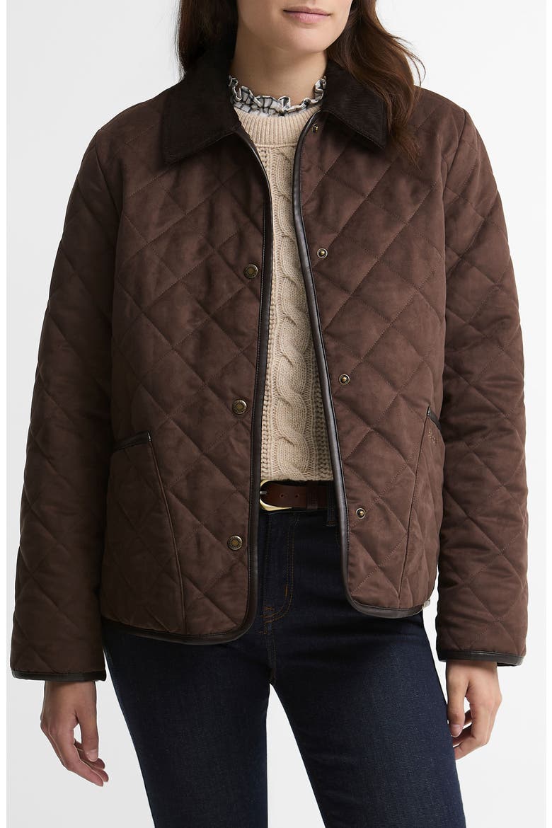 Sonya Quilted Jacket, Main, color, DK BROWN/ MUTED