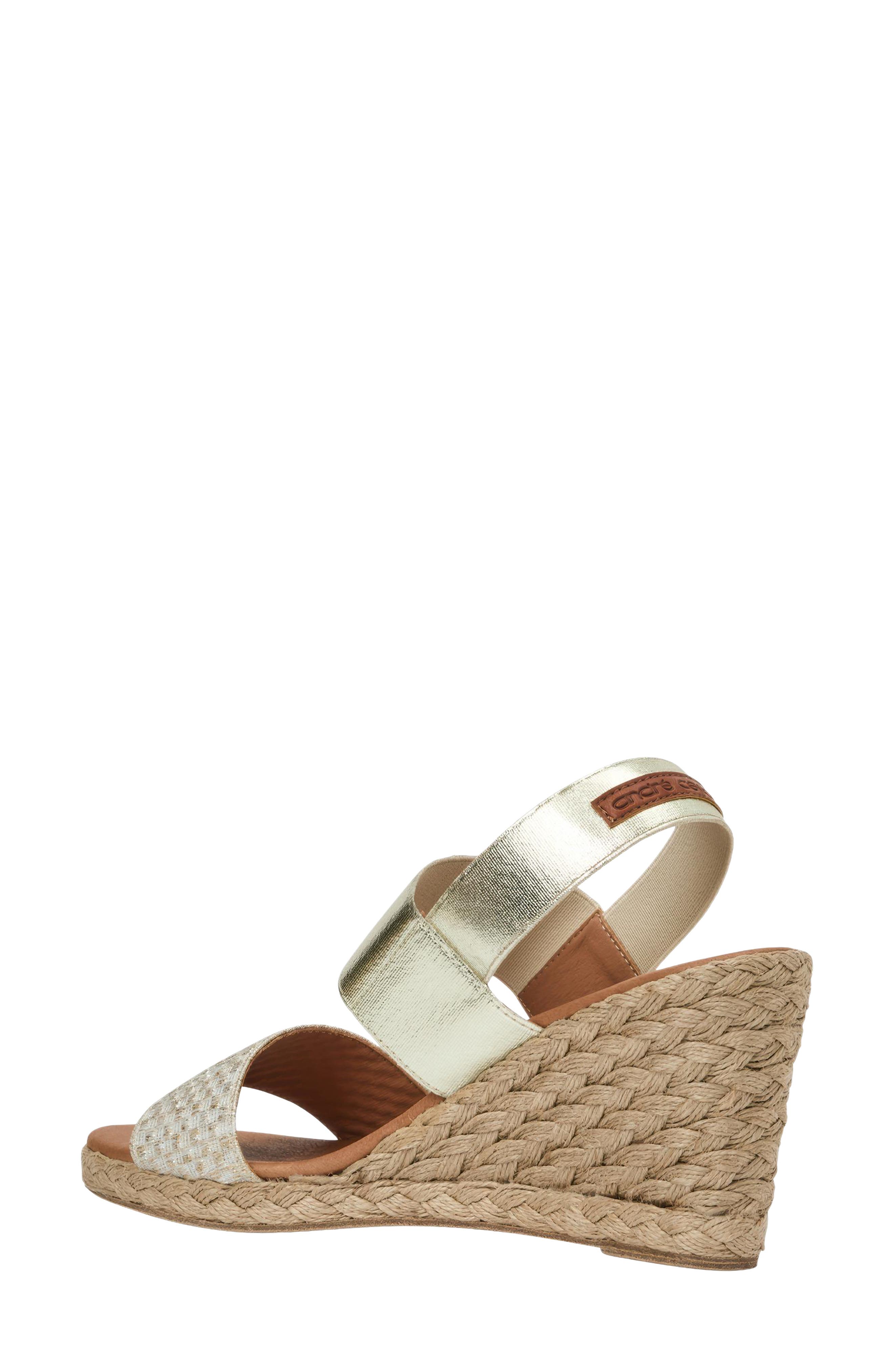 André Assous Allison Slingback Espadrille Platform Wedge Sandal, Alternate, color, Platino Multi