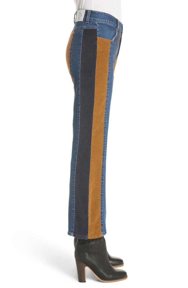 See by Chloé Paneled Crop Flare Jeans, Alternate, color, 