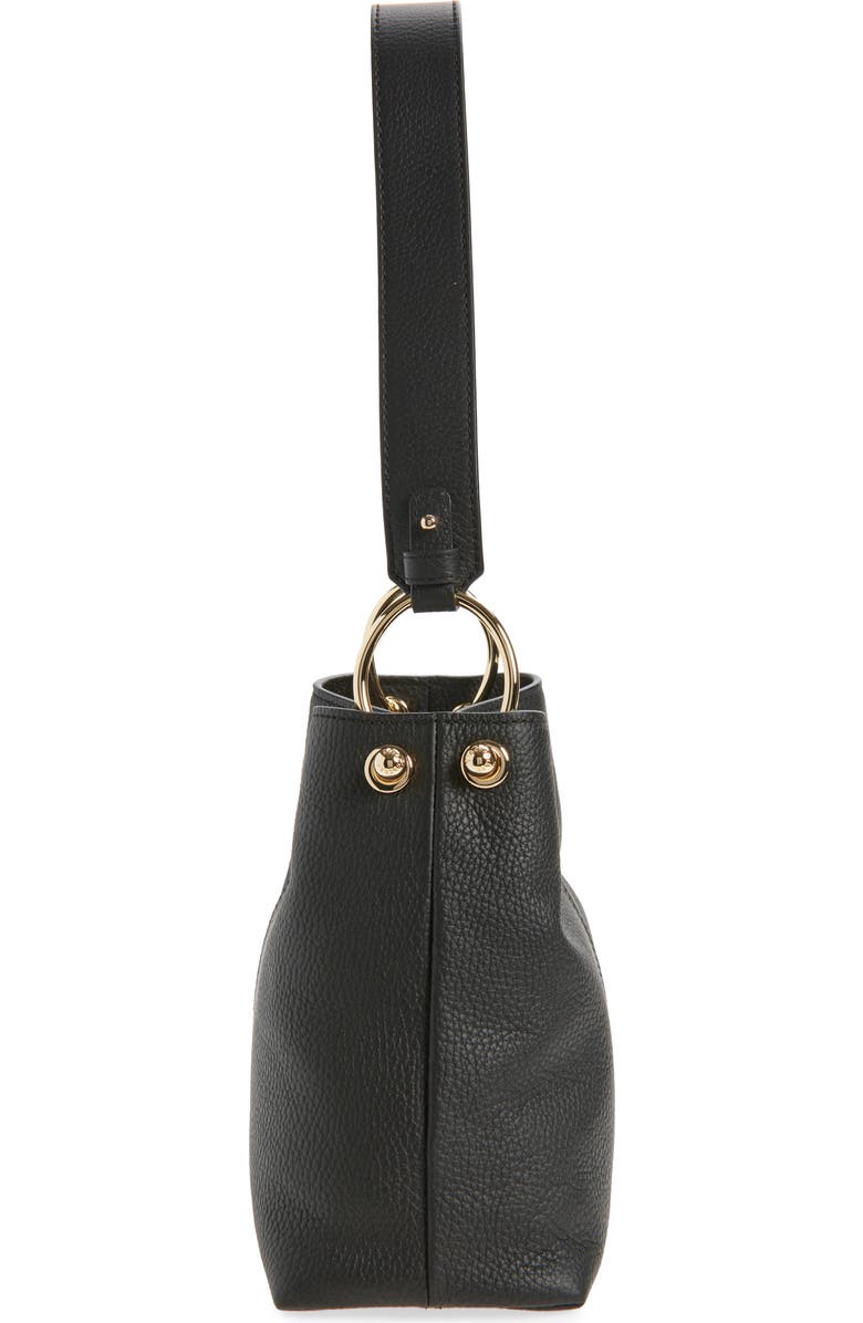 Strathberry Lana Leather Hobo Bag, Alternate, color, Black