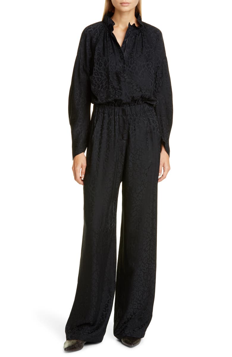 Zero + Maria Cornejo Ram Gaban Cheetah Jacquard Jumpsuit, Main, color, 