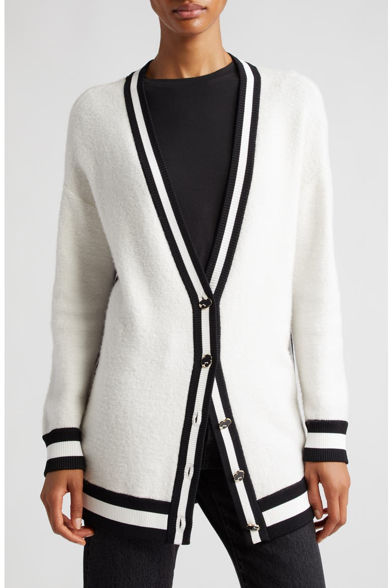 Barry Oversize Cardigan, Main, color, ECRU/ BLACK