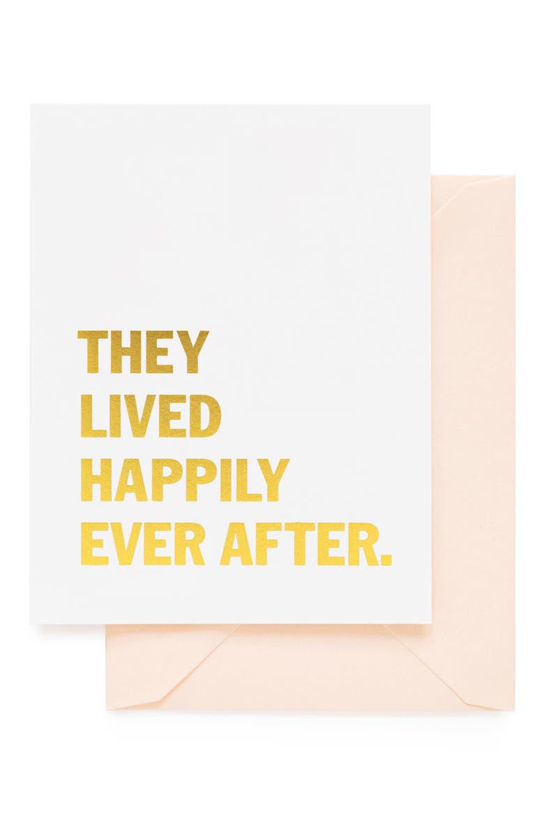 Lived Happily Ever After Card & Envelope, Main, color, WHITE