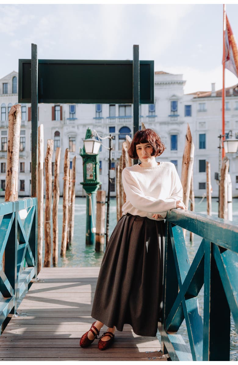 Gondolina Shoes Carnival Double Strap Mary Jane Flats, Alternate, color, Burgundy